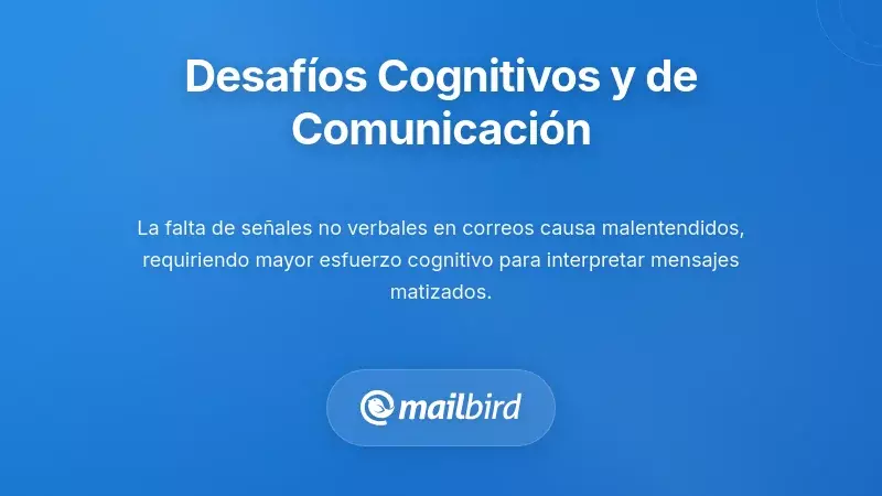Representación visual de los desafíos de mala comunicación por correo y problemas de interpretación del tono en equipos