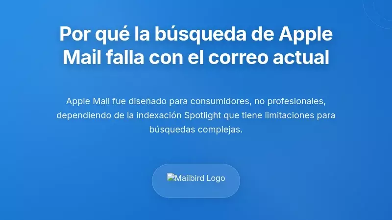 Por qu&eacute; la b&uacute;squeda en Apple Mail tiene dificultades con las demandas modernas de correo electr&oacute;nico
