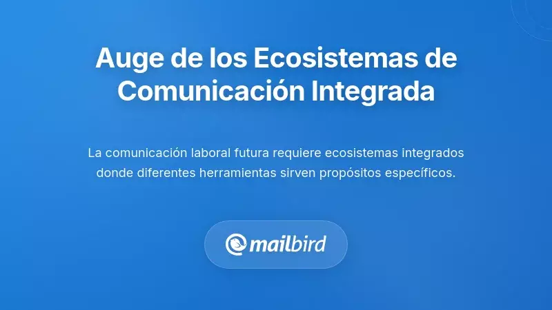 Ecosistema de comunicaci&oacute;n integrada en el lugar de trabajo que muestra herramientas de correo electr&oacute;nico y colaboraci&oacute;n trabajando juntas