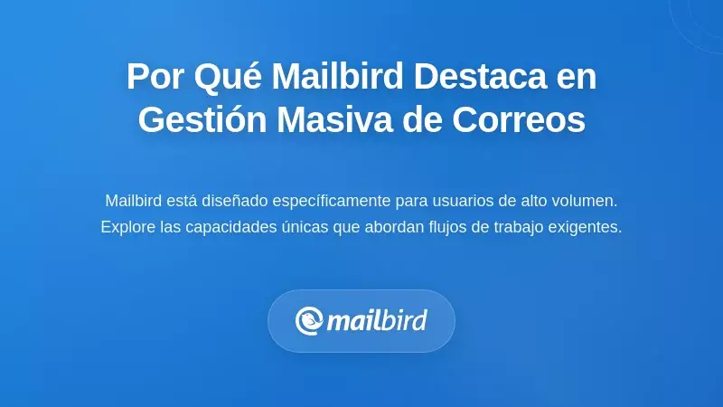 Por qué Mailbird destaca en la gestión de correo electrónico de alto volumen