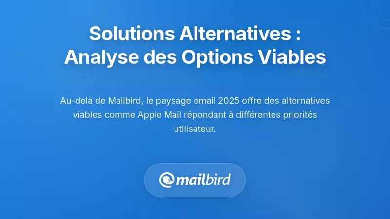 Solutions Alternatives : Analyse Compl&egrave;te d'Autres Options Viables