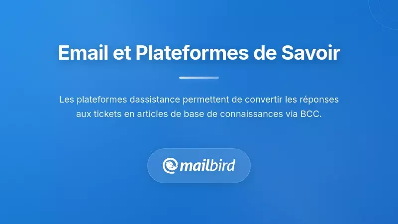 Flux de travail d’intégration des e-mails connectant les systèmes d’assistance aux plateformes de base de connaissances