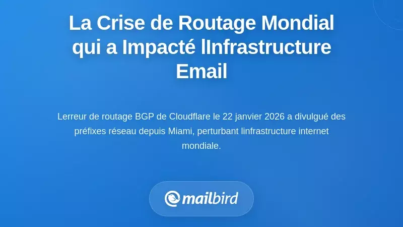 La crise mondiale de routage qui a touché l'infrastructure des e-mails