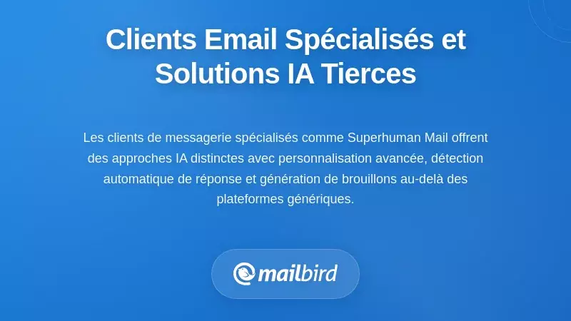 Clients e-mails spécialisés et solutions d’IA tierces