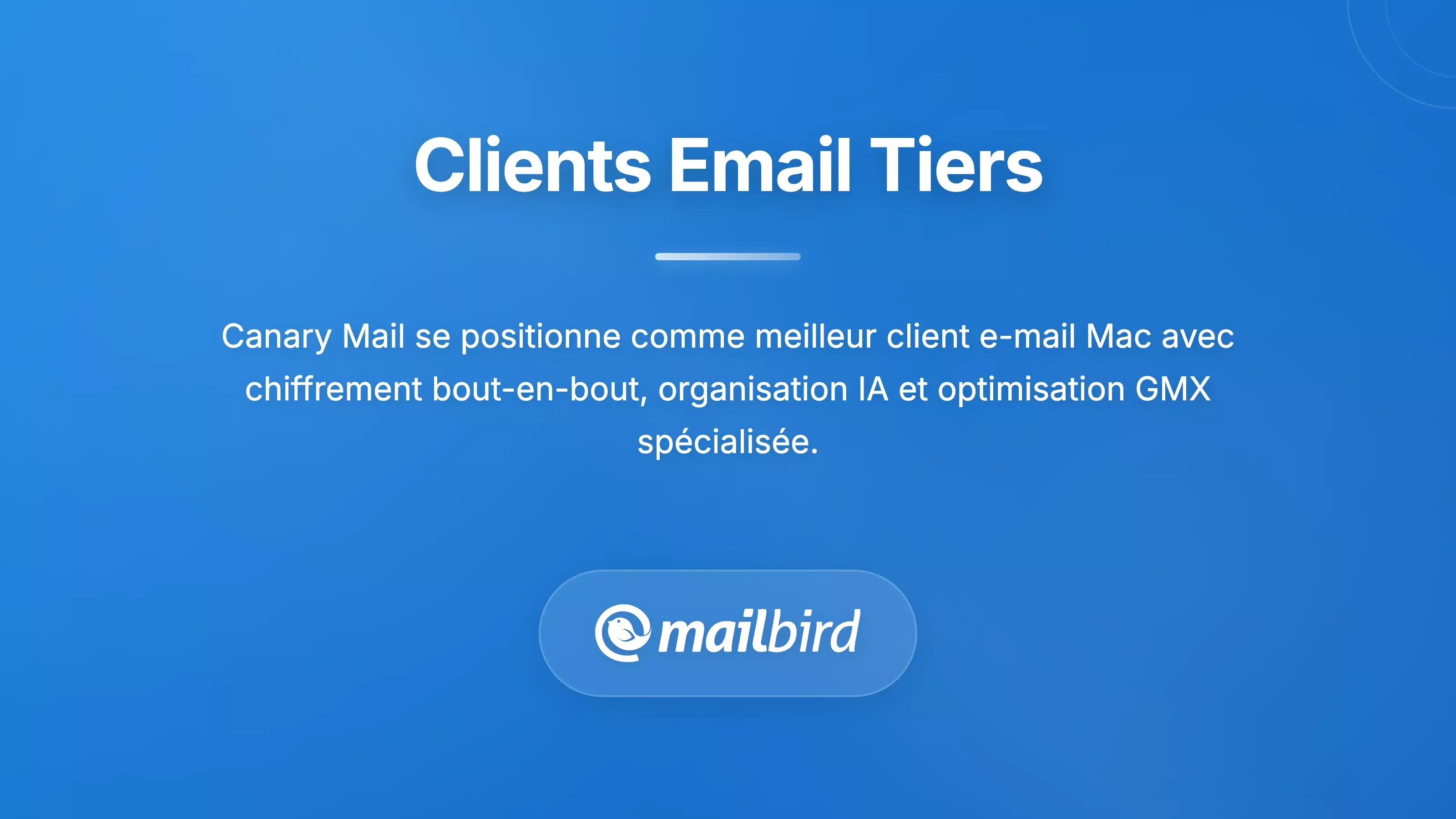 Clients email tiers pour GMX sur Mac, y compris Canary Mail et solutions alternatives