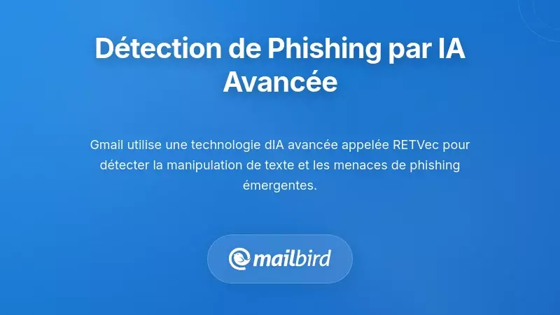 Syst&egrave;me de d&eacute;tection de phishing aliment&eacute; par l'IA analysant le contenu d'emails suspects dans l'interface Gmail