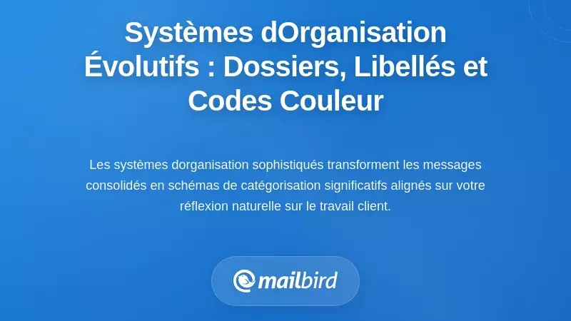 Construire des cadres organisationnels &eacute;volutifs : dossiers, &eacute;tiquettes et codage couleur