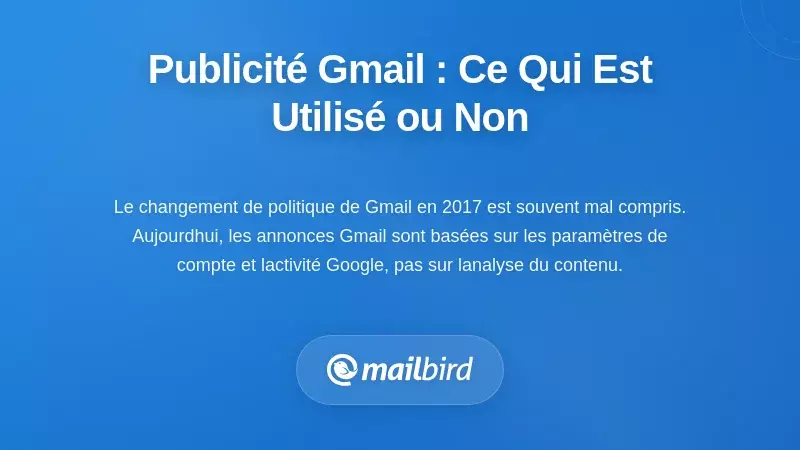 La réalité de la publicité : ce que Gmail utilise et n'utilise pas pour les annonces