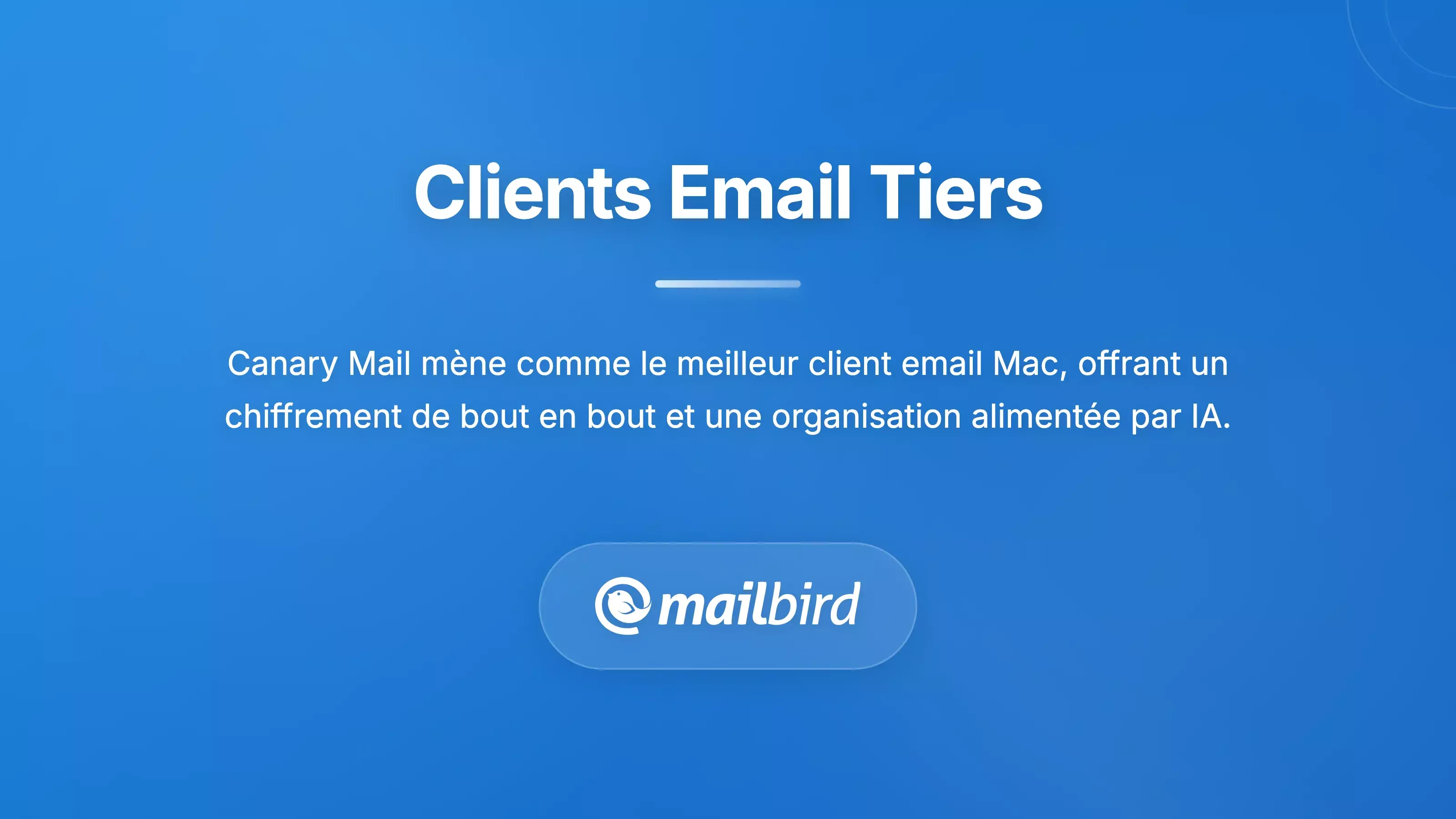 Clients email tiers tels que Canary Mail offrant des solutions d'int&eacute;gration GMX pour Mac