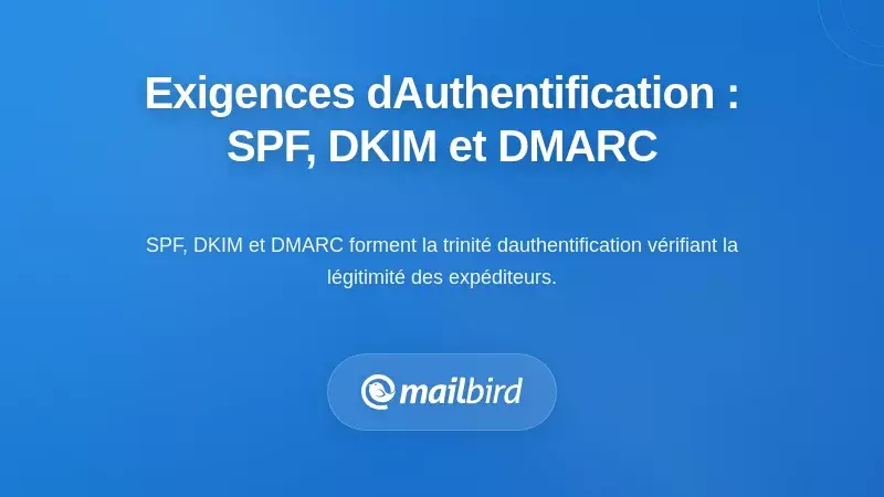 Exigences d'authentification de l'expéditeur : le mandat SPF, DKIM et DMARC