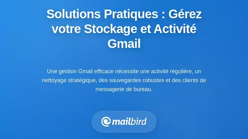 Solutions Pratiques : Prendre le Contr&ocirc;le de Votre Stockage et Activit&eacute; Gmail