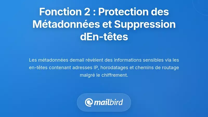 Fonctionnalit&eacute; Deux : Protection Robuste des M&eacute;tadonn&eacute;es et Suppression des En-t&ecirc;tes