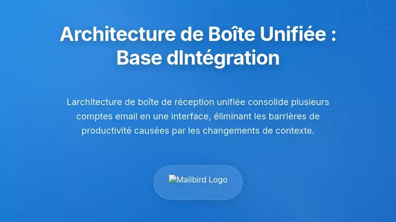 L'architecture de la bo&icirc;te de r&eacute;ception unifi&eacute;e : fondation pour l'int&eacute;gration