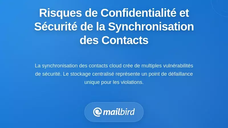 Risques de confidentialit&eacute; et de s&eacute;curit&eacute; li&eacute;s &agrave; la synchronisation des contacts