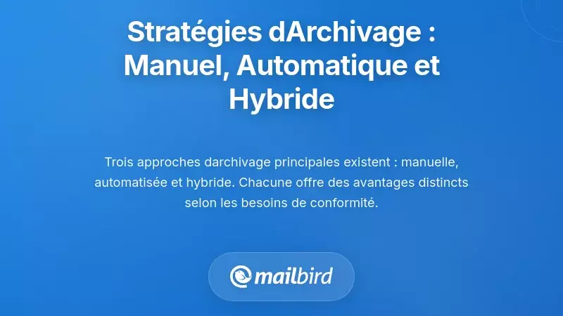 Stratégies d'archivage : Approches manuelle, automatisée et hybride
