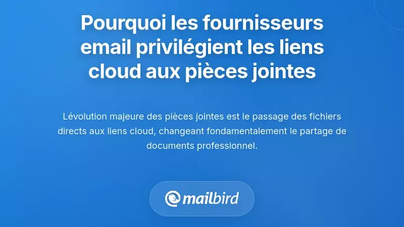 Pourquoi les fournisseurs de messagerie privil&eacute;gient les liens cloud plut&ocirc;t que les pi&egrave;ces jointes directes