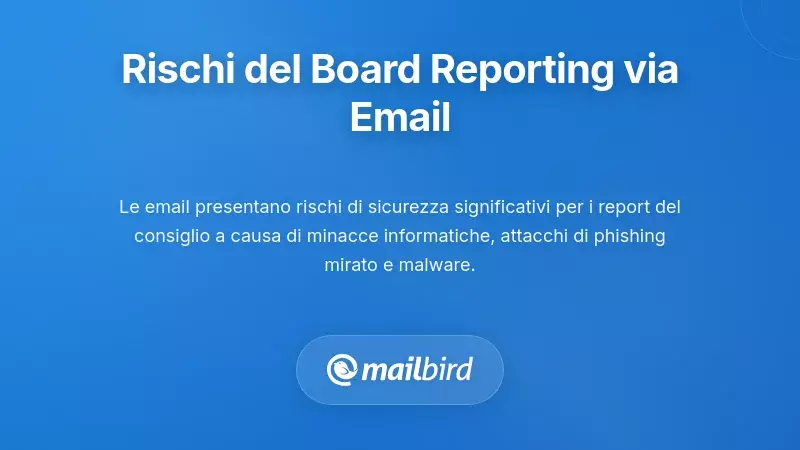 Rischi per la sicurezza delle email e preoccupazioni sulla riservatezza nella governance e nella rendicontazione del consiglio