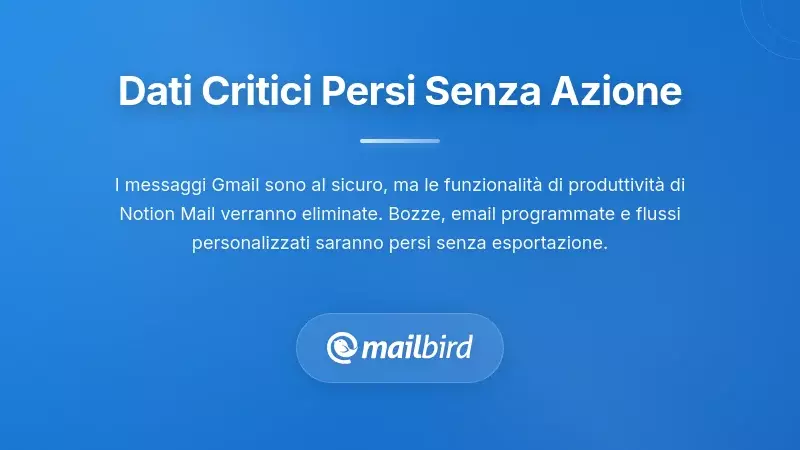 Dati critici di Notion Mail a rischio di cancellazione inclusi contatti e impostazioni