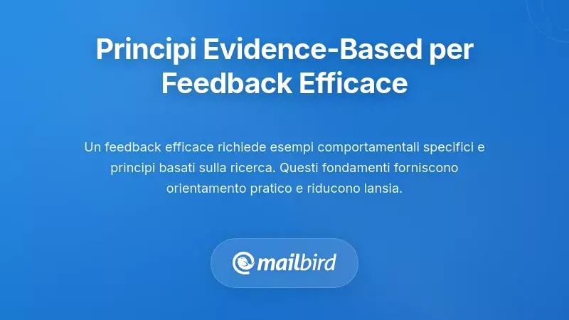 Principi basati su evidenze per un feedback efficace illustrati con concetti chiave dello sviluppo della leadership