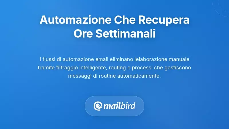 Diagramma del flusso di automazione delle email che illustra filtri e regole che risparmiano ore settimanali