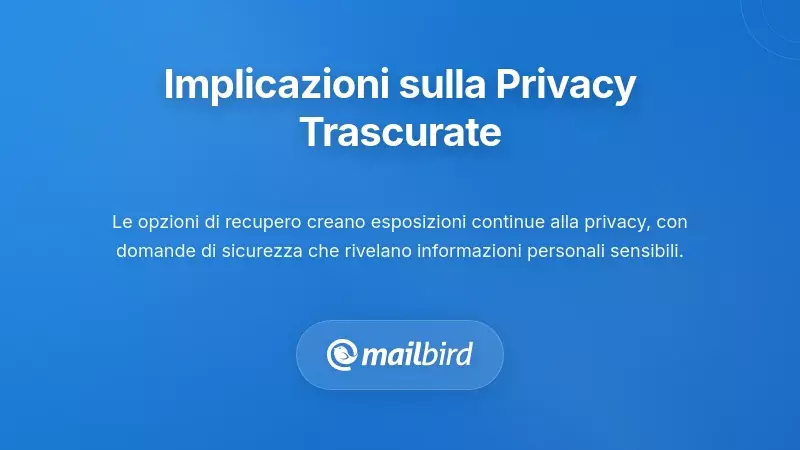 Preoccupazioni sulla privacy e rischi di esposizione dei dati derivanti dalle impostazioni di recupero email
