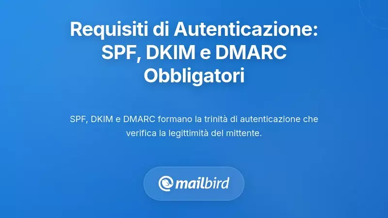 Requisiti di Autenticazione del Mittente: Il Mandato SPF, DKIM e DMARC