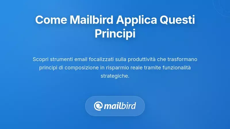 Interfaccia del client email Mailbird che mostra strumenti di composizione e funzionalità di template per una scrittura efficiente