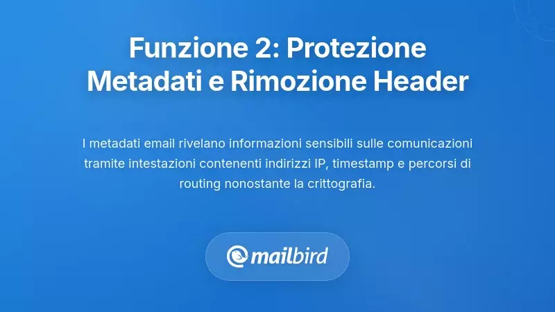 Funzione Due: Protezione Robusta dei Metadati e Rimozione degli Intestazioni