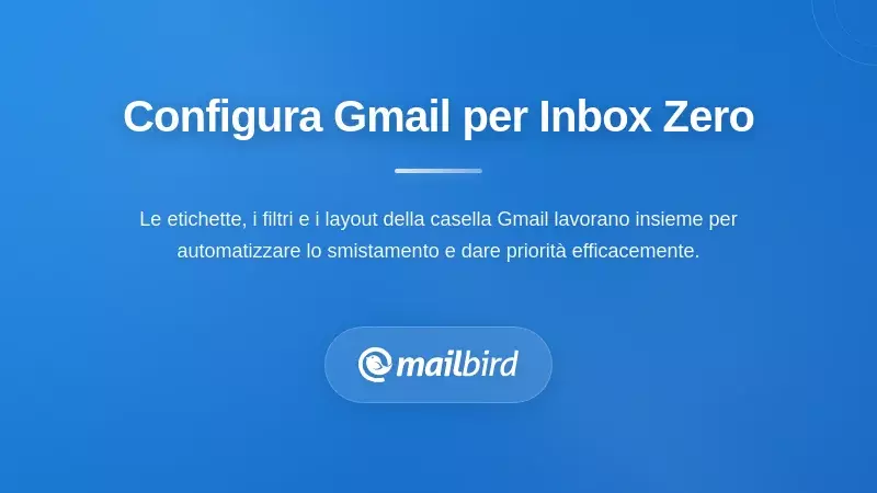 Impostazioni di organizzazione della casella Gmail con filtri ed etichette per un sistema funzionale di gestione e-mail Inbox Zero