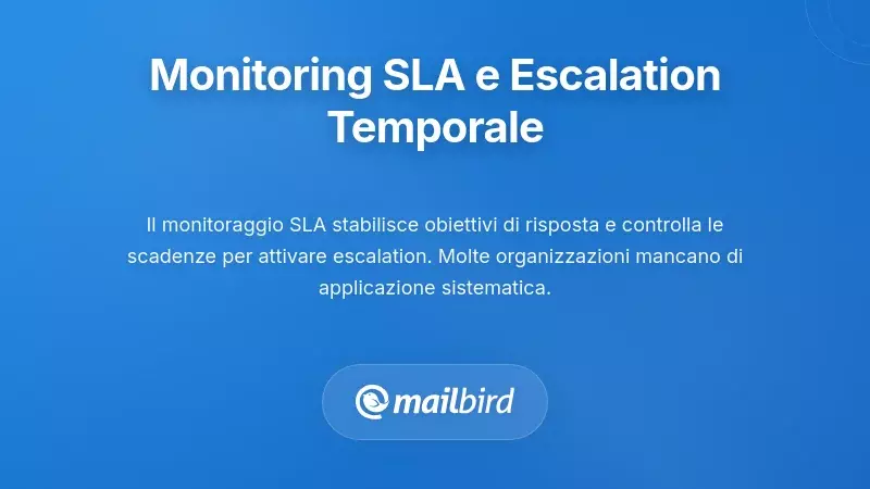 Implementazione del monitoraggio basato su SLA e della escalation temporale