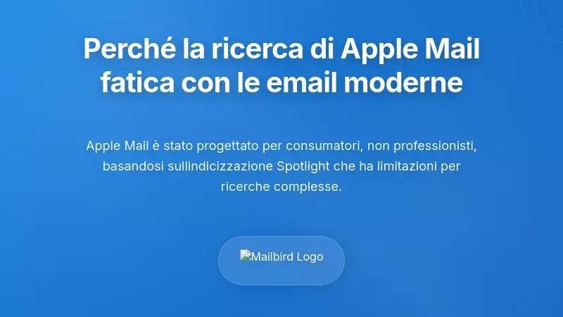 Perché la ricerca di Apple Mail fatica con le esigenze moderne della posta elettronica