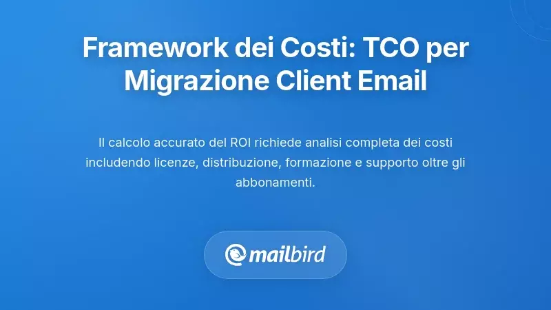 Costruire il tuo quadro dei costi: TCO per la migrazione del client di posta elettronica