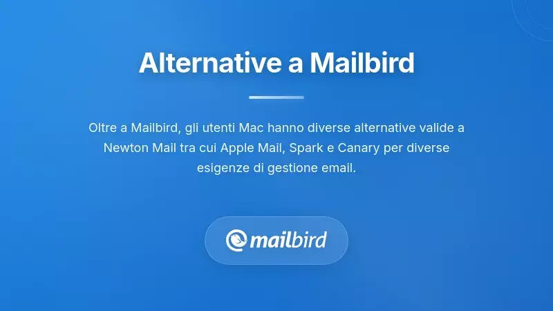 Confronto delle alternative a Newton Mail per Mac che mostrano le funzionalit&agrave; e le opzioni dei client email
