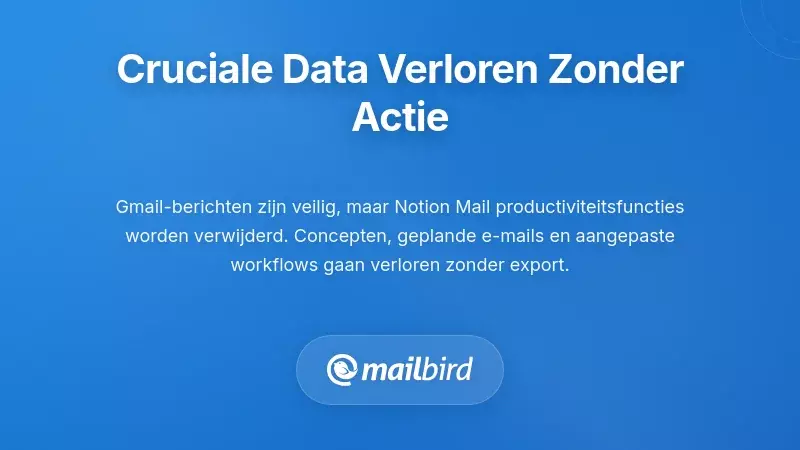 Kritieke Notion Mail-gegevens die risico lopen op verwijdering, inclusief contactpersonen en instellingen