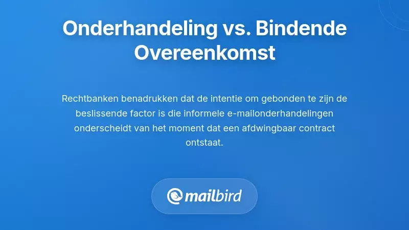 Het Kritieke Verschil: Onderhandeling versus Bindende Overeenkomst