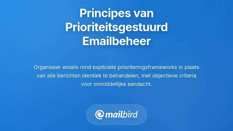 Visueel raamwerk voor prioriteitsgericht e-mailbeheer met gecategoriseerde inboxstructuur