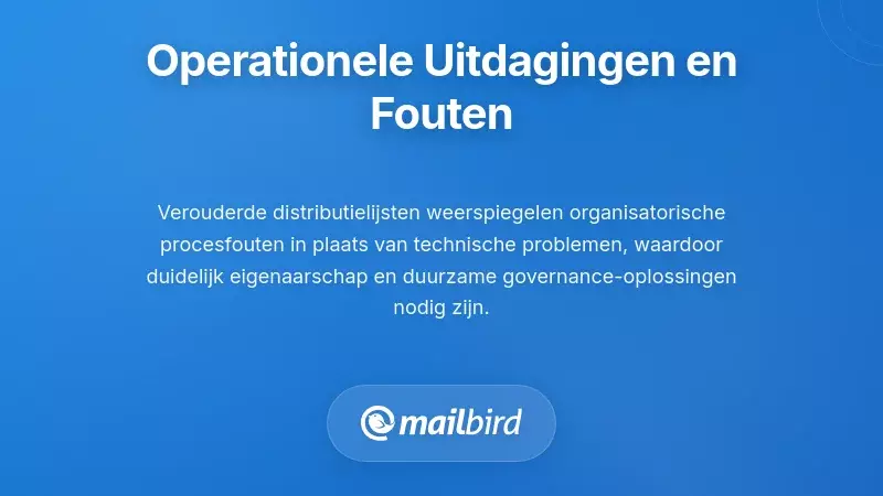 Diagram dat organisatorische procesfouten toont die zorgen voor verouderde e-maillijsten