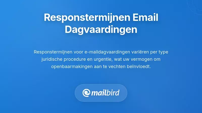 Tijdlijnkalender die deadlines voor bedrijfsreacties op e-mail subpoena-verzoeken illustreert