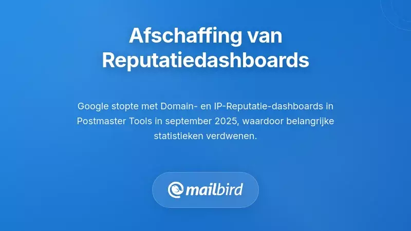 Google Postmaster Tools interface die functies voor afgeschafte domein- en IP-reputatiedashboards weergeeft