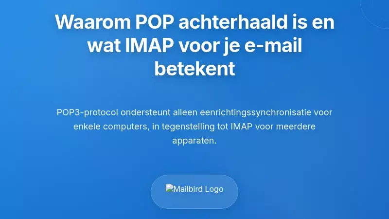 Diagram die de verschillen in synchronisatie tussen POP- en IMAP-e-mailprotocollen toont