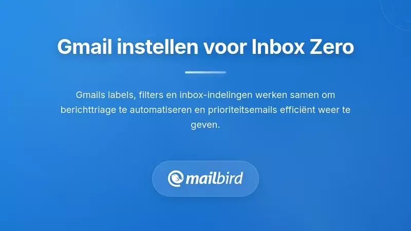 Gmail inbox organisatie instellingen met filters en labels voor functioneel inbox zero systeem