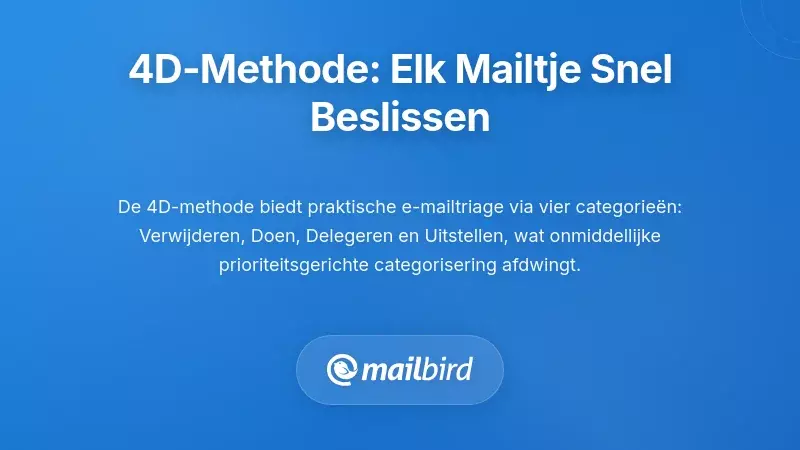 De 4D Methode: Directe Beslissingen Over Elke E-mail Nemen