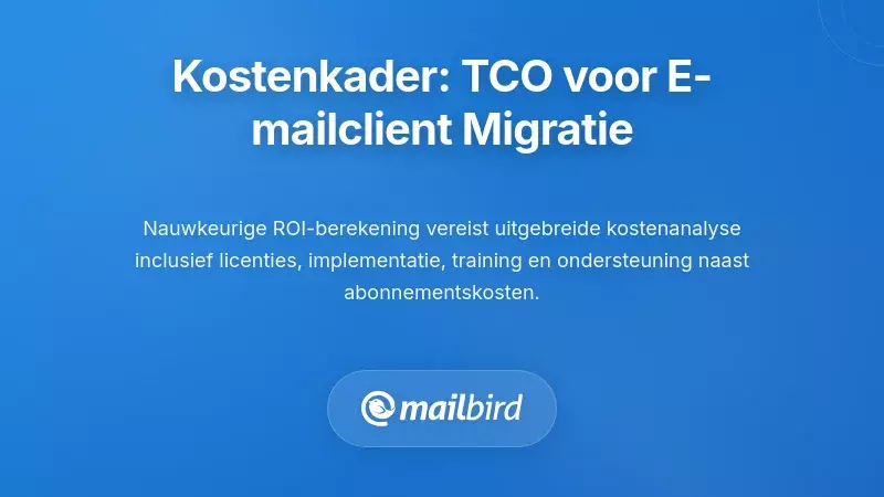 Het Opbouwen van Uw Kostenkader: TCO voor E-mailclient-migratie