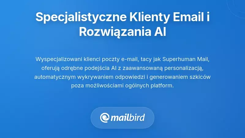 Specjalistyczne klienci poczty i zewnętrzne rozwiązania AI