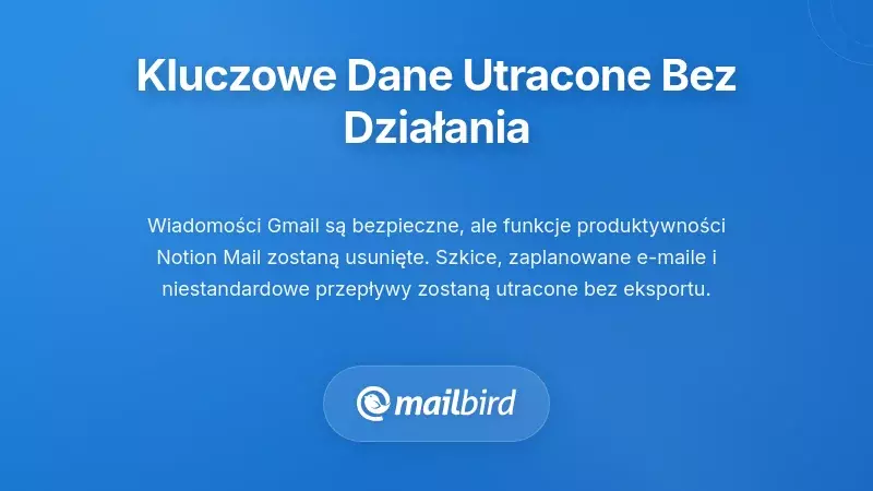 Krytyczne dane Notion Mail zagrożone usunięciem, w tym kontakty i ustawienia