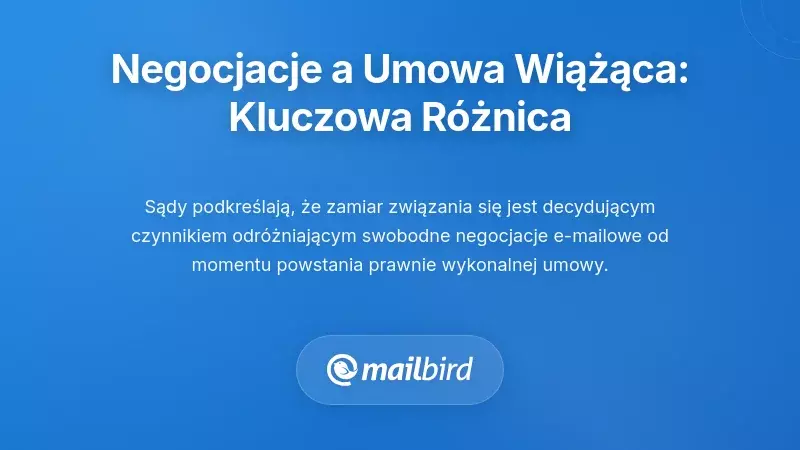 Kluczowe Rozróżnienie: Negocjacje a Wiążąca Umowa