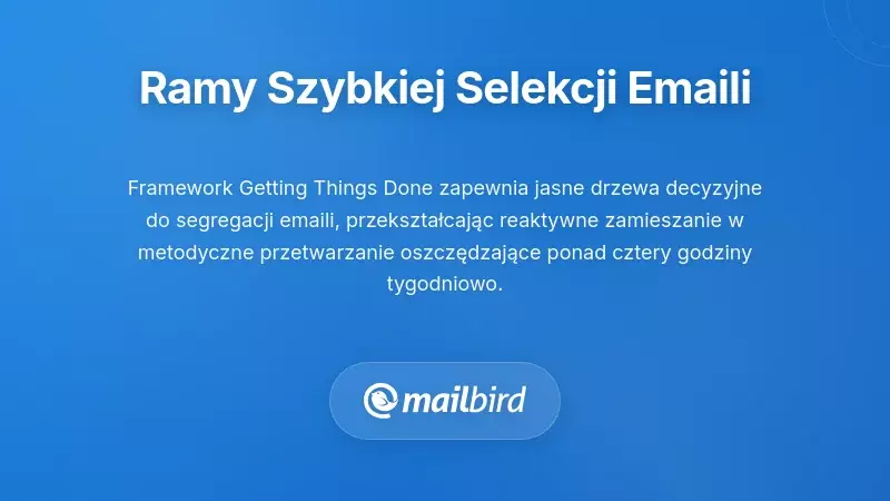 Schemat decyzyjny segregacji e-maili do szybkiego przełączania zadań i zarządzania skrzynką odbiorczą