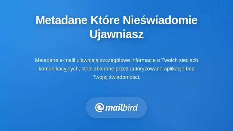 Wizualizacja ujawniania metadanych z podłączonych aplikacji e-mail i kalendarza