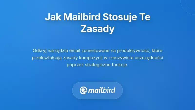 Interfejs klienta poczty Mailbird pokazujący narzędzia do tworzenia wiadomości i funkcje szablonów dla efektywnego pisania