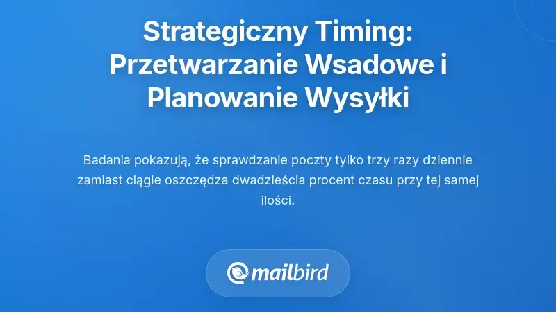 Strategiczne wyznaczanie czasu: Przetwarzanie wsadowe i planowane okna czasowe na e-maile